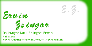ervin zsingor business card